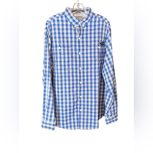 Columbia Other - Columbia Blue and White Plaid button down large long sleeve shirt.